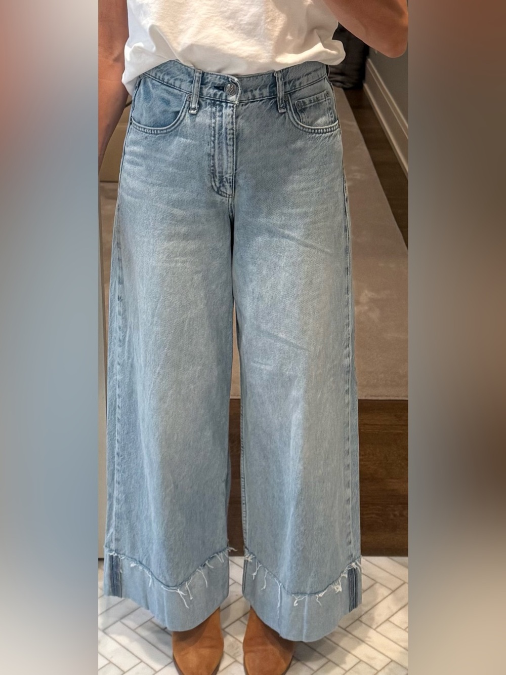 rag & bone Sophie Crop Wide-Leg Jeans - Picture 1 of 6
